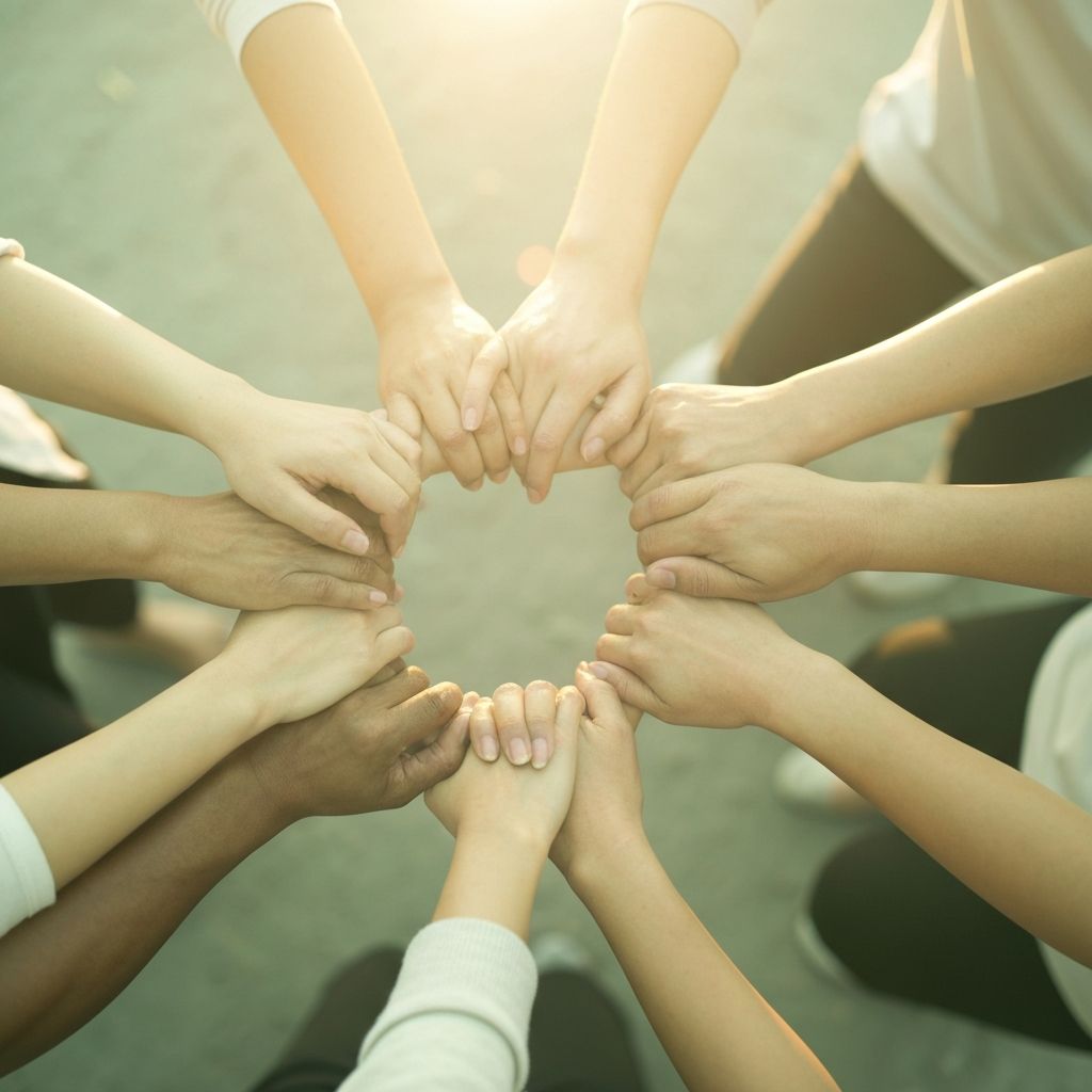 Mãos em união